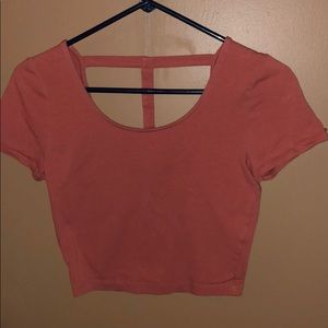 Peach colored crop top